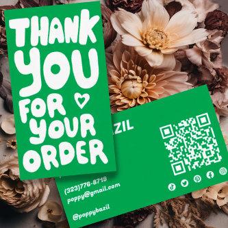 Thank You for Order Social Icons QR Code Green
