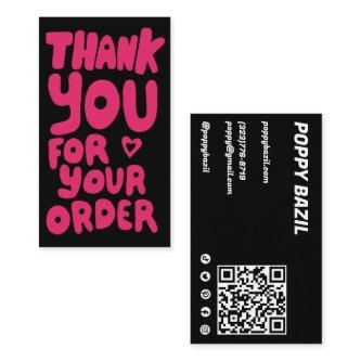 Thank You for Order Social Icons QR Code Pink
