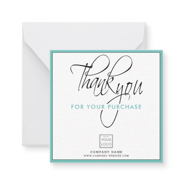 Thank You For Purchase Business Logo Company Name Note Card