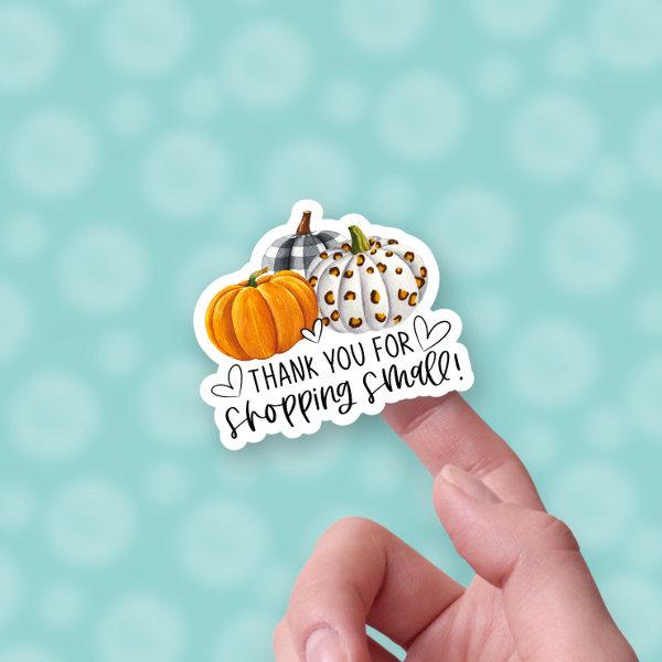 Thank You For Shopping Small Fall Pumpkin Business Sticker