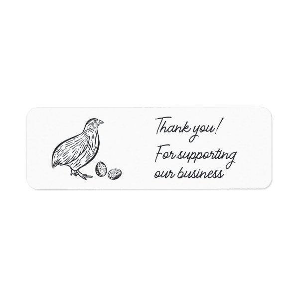 Thank You For Supporting Business Quail Egg Carton Label