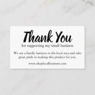 Thank You For Supporting Small Business