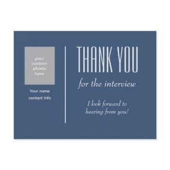 Thank you for the interview with custom photo postcard
