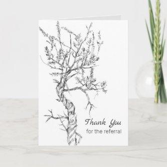 Thank You For The Referral Sagebrush Plant White Card