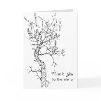 Thank You For The Referral Sagebrush Plant White Card