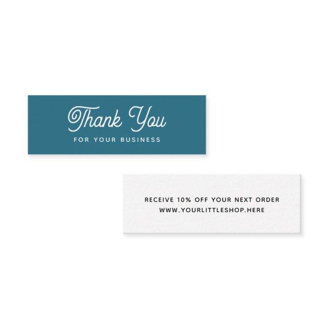 Thank You For Your Business Modern Teal Discount  Mini