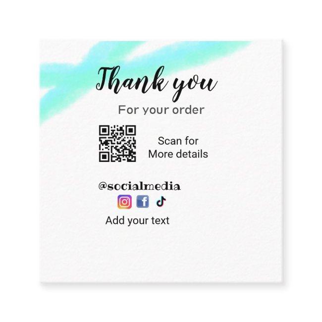 Thank you for your order add q r contact details s square