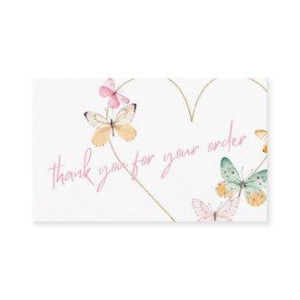 Thank You for Your Order Card | Butterfly & Heart