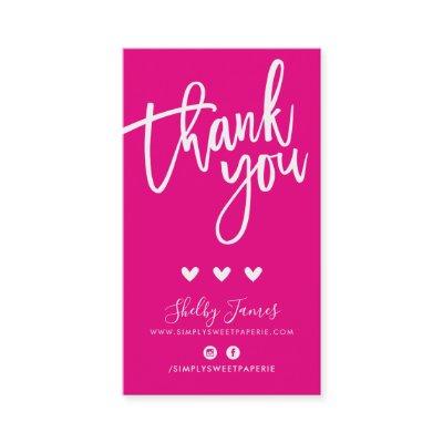 THANK YOU FOR YOUR ORDER insert modern hot pink