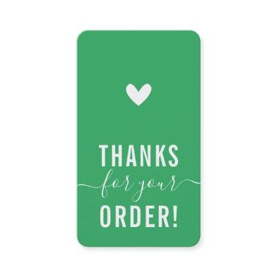 THANK YOU FOR YOUR ORDER insert modern LEAF GREEN