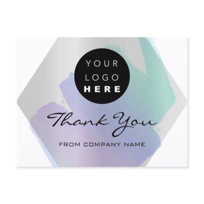 Thank You For Your Purchase Logo Blue Gray Postcard
