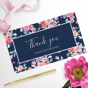 Thank You For Your Purchase Pink Roses Floral