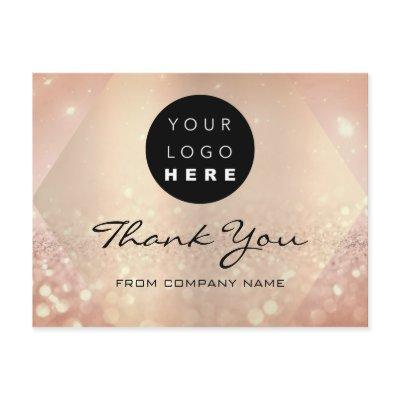 Thank You For Your Purchase Rose Glitter Logo Postcard