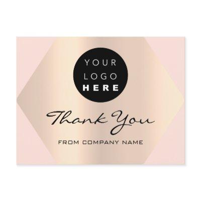 Thank You For Your Purchase Rose Gold Logo Postcard