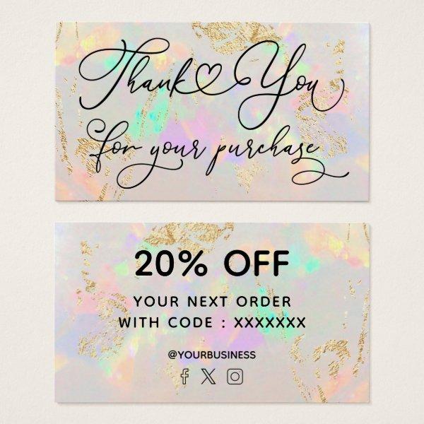 thank you for your purchase white opal