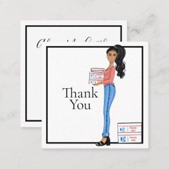 Thank You Girly Business Woman Square Business Car Square