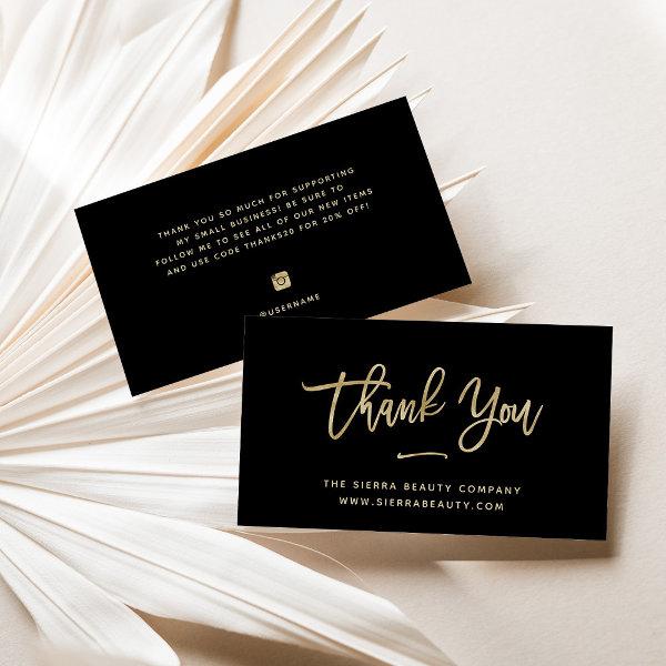 Thank You | Gold and Black Small Business