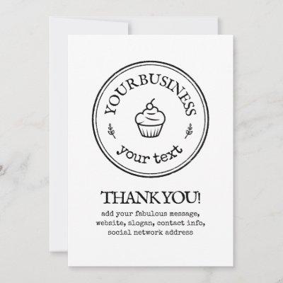 Thank you handmade sweet bakery business logo cute invitation