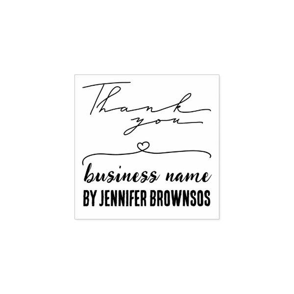 Thank you heart cute mini rubber stamp