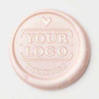 Thank You Heart Symbol Logo Text Template Business Wax Seal Sticker