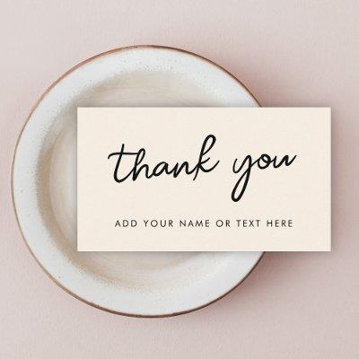 Thank you Insert Card | Minimal Neutral Cream