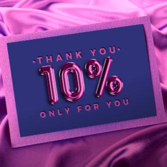 Thank You Logo QRCODE 10%OFF Discount Pink Navy