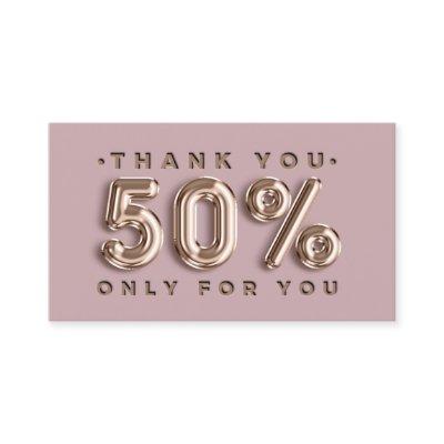 Thank You Logo QRCODE 50%OFF Discount Code Gold