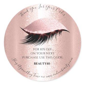 Thank You Order Logo Discount Code Lash Studio Classic Round Sticker