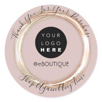 Thank You Purchase Boutique Online Logo Shop Classic Round Sticker