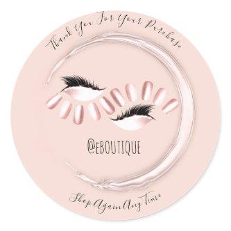 Thank You Purchase Lashes Nails Online Shop Classic Round Sticker