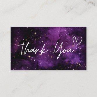 Thank You Purple Night Sky Cosmic Galaxy Sparkles