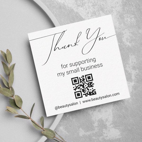 thank you qr code small business minimalist note card