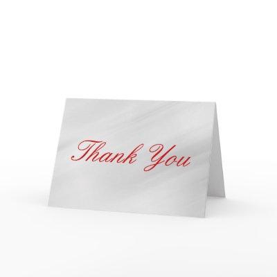 Thank You Red Script Grey Pattern Greeting Card