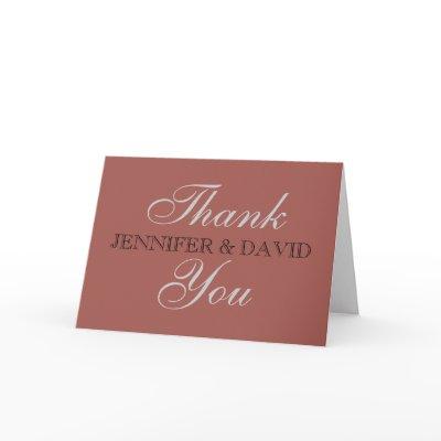Thank You Redwood Gray Color Greeting Card