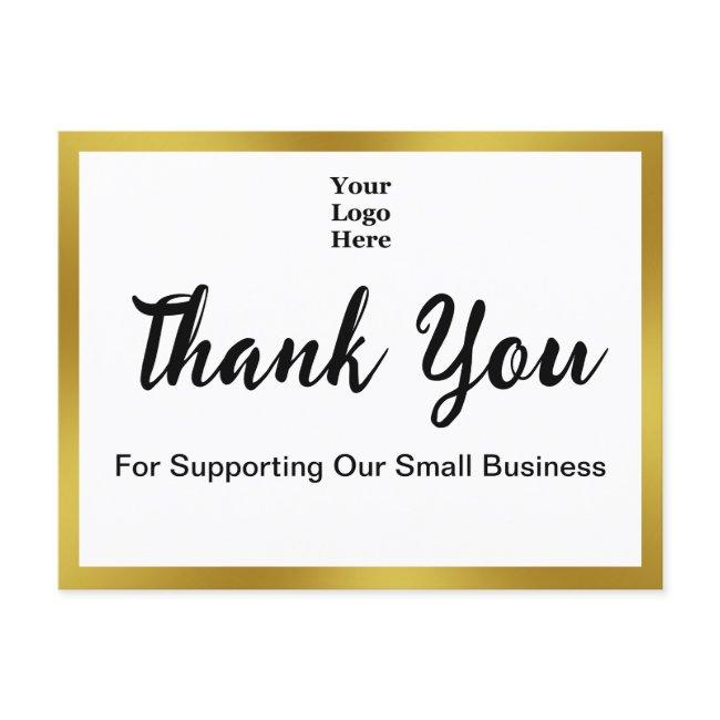 Thank You Script Elegant Black White Gold Business Postcard