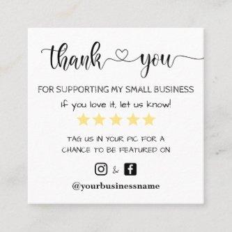 thank you small business facebook instagram modern calling card