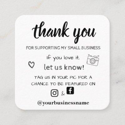 thank you small business facebook instagram modern calling card