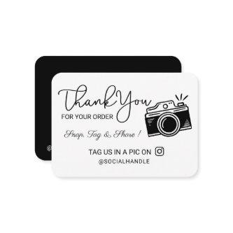 Thank You Snap, Tag & Share Social Media Camera Enclosure Card