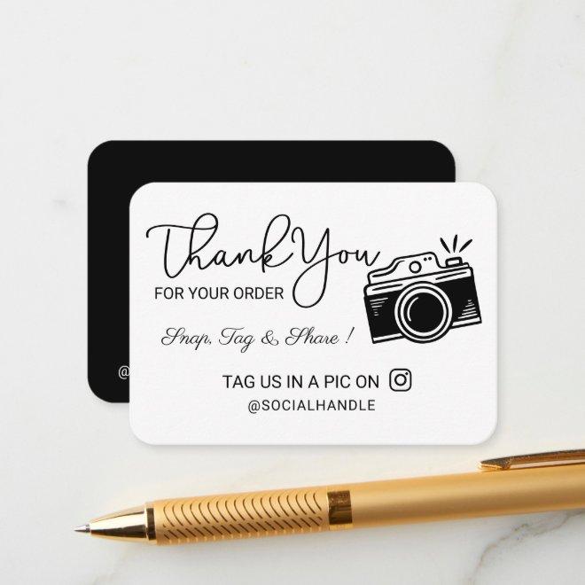 Thank You Snap, Tag & Share Social Media Camera Enclosure Card