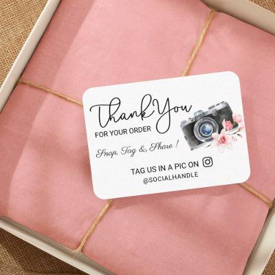 Thank You Snap, Tag & Share Social Media Camera Enclosure Card