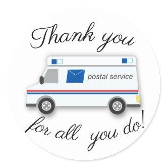 Thank you thank you mail postman cute classic round sticker