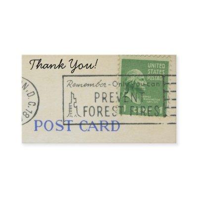 Thank You Vintage Postage Paper Stamp