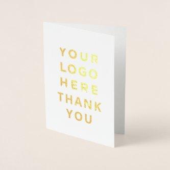 Thank You Your Business Logo Custom Gold Foil Card