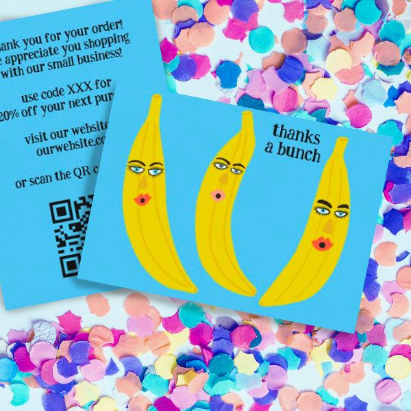 THANKS A BUNCH Funny Bananas ORDER THANK YOU QR