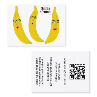THANKS A BUNCH Funny Bananas ORDER THANK YOU QR