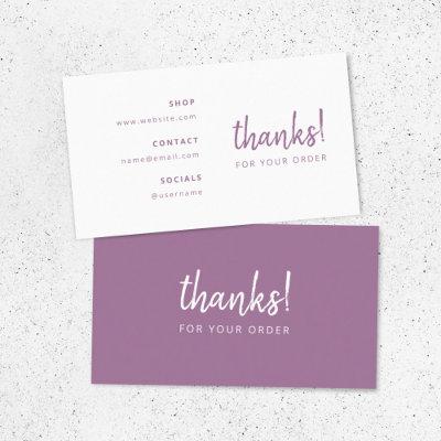 Thanks Business Order | Lilac Purple Insert Card