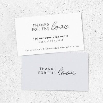 Thanks for the Love | Blue Gray Businesss Order Discount Card