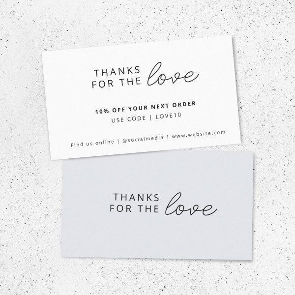 Thanks for the Love | Blue Gray Businesss Order Discount Card