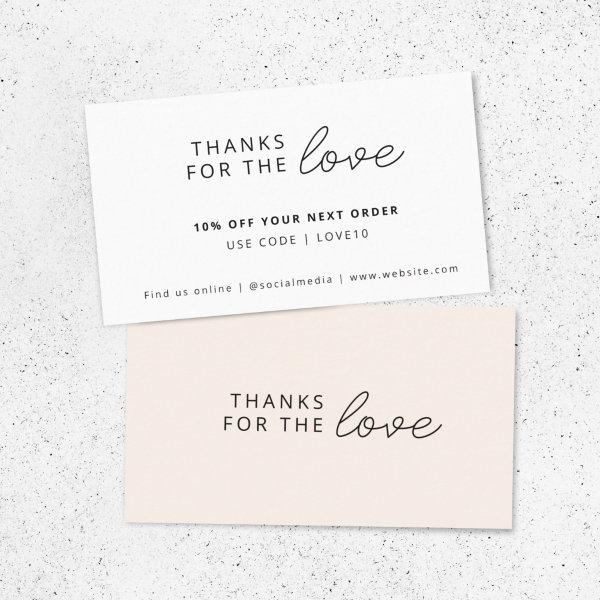 Thanks for the Love | Peach Modern Businesss Order Discount Card