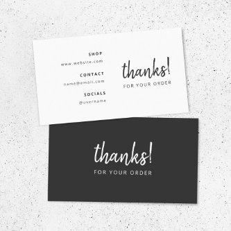 Thanks for your Order | Monochrome Business Insert